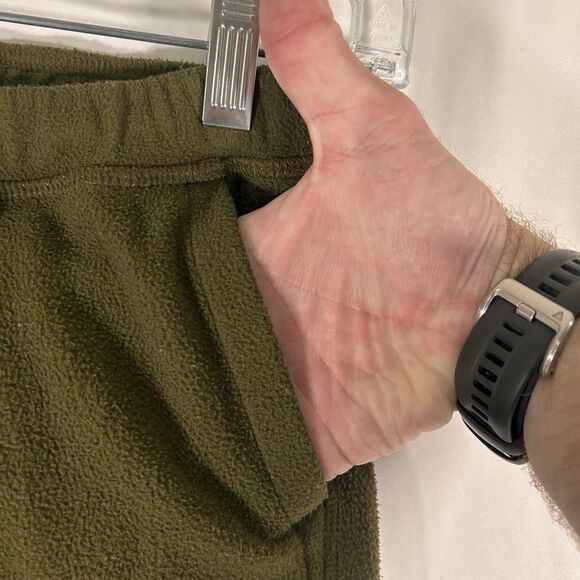 REI Co-Op Sweatpants Kids Small Green Fleece Drawstring Pockets Zip Ankle - Picture 4 of 7